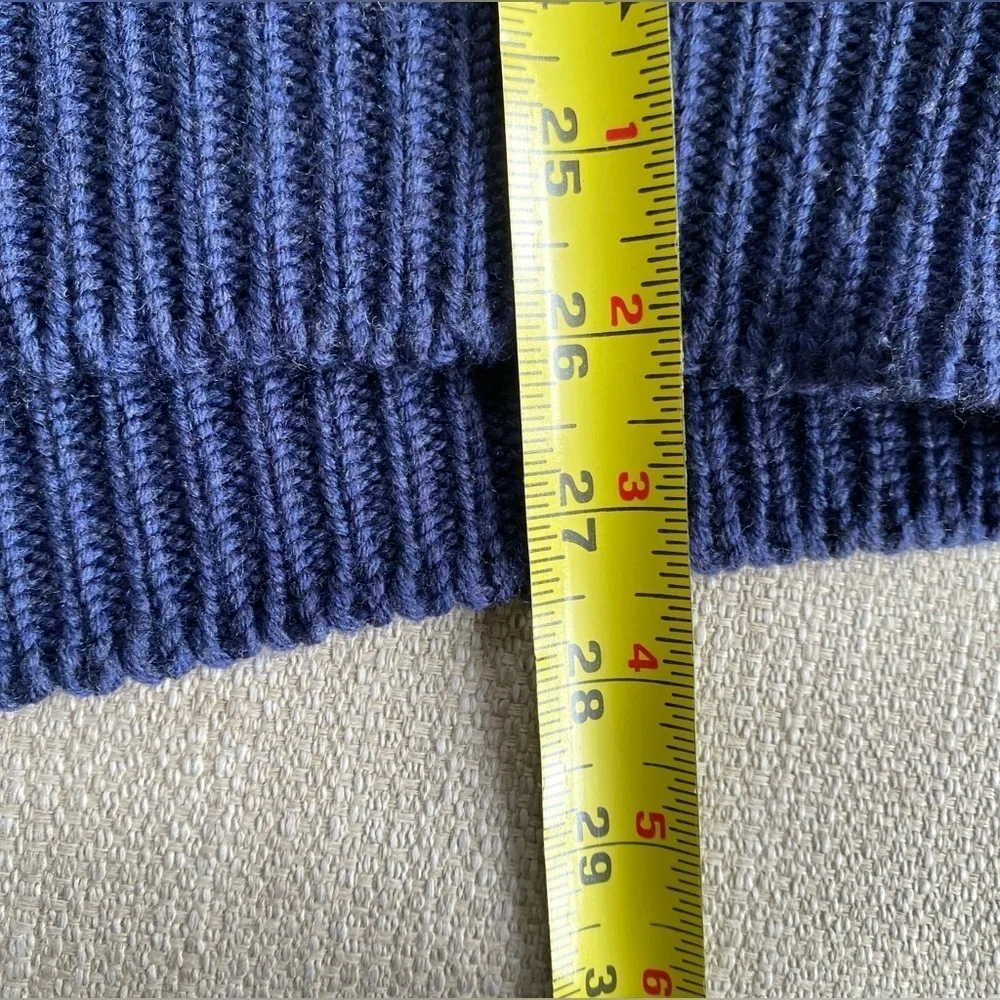 Beretta Sweater Men's Large Navy Blue Merino Wool Schawl Collar Made in Italy